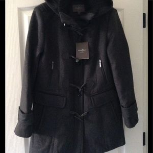 COLE HAAN  Dark Charcoal Gray Duffel - Toggle Coat